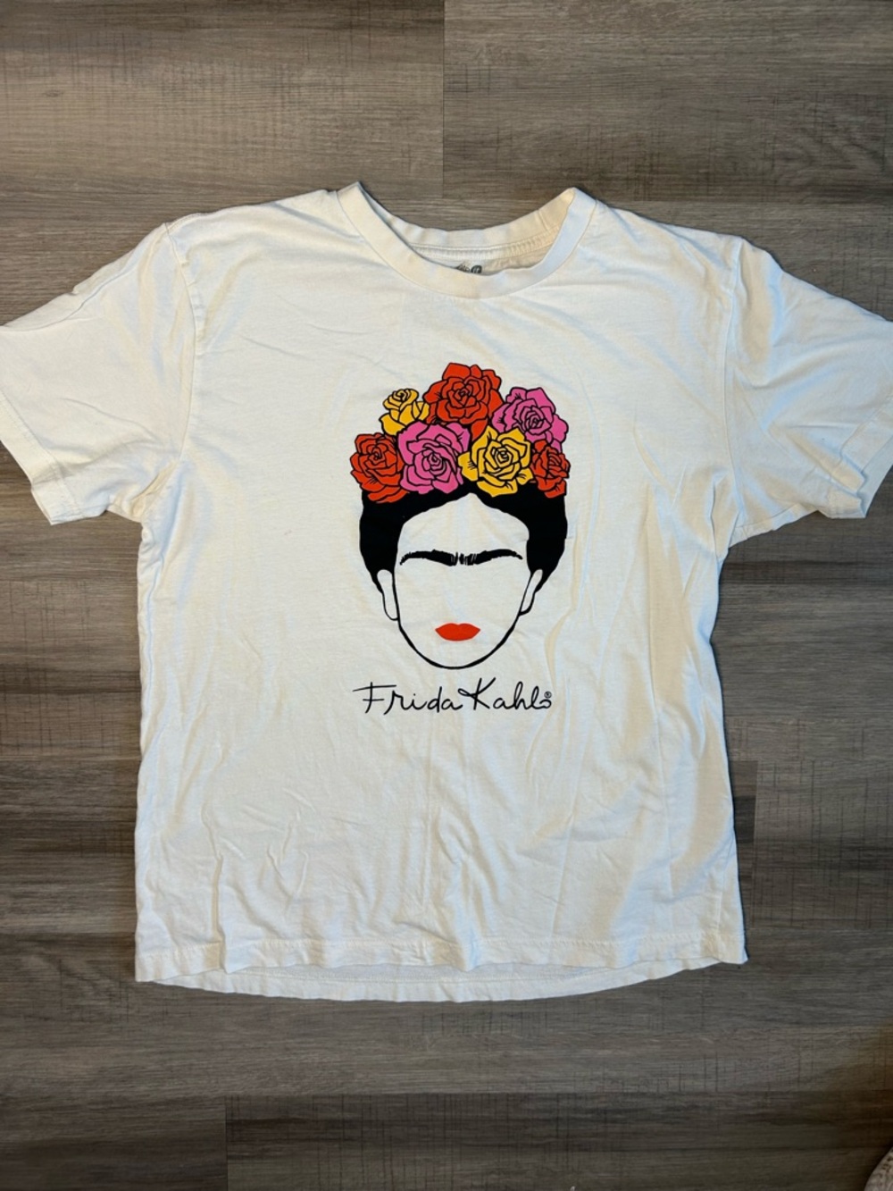 Frida Kahlo Graphic Tee with Colorful Floral Crown